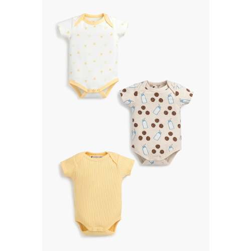 3-Pack Short Sleeve Bodysuits - Organic Baby Clothes - Monica + Andy