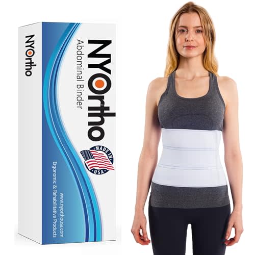 NYOrtho Abdominal Binder Lower Waist Support Belt - Compression Wrap for Men and Women MADE IN USA (45" - 60") 3 Panel - 9"