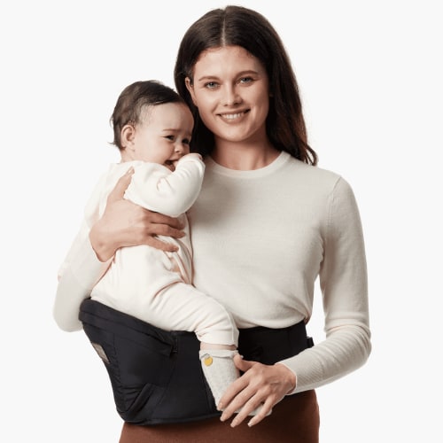 Momcozy M Size Baby Hip Seat Carrier with Adjustable Waistband, 3D Belly Protector, EVA Massage Board