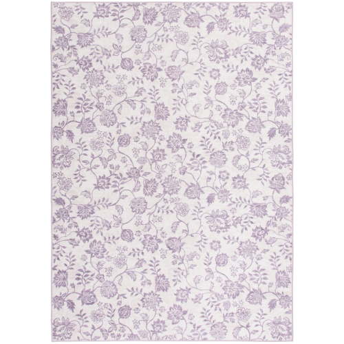 Mainstays Lavender Floral Faux Fur Indoor Area Rug, 5'x7'