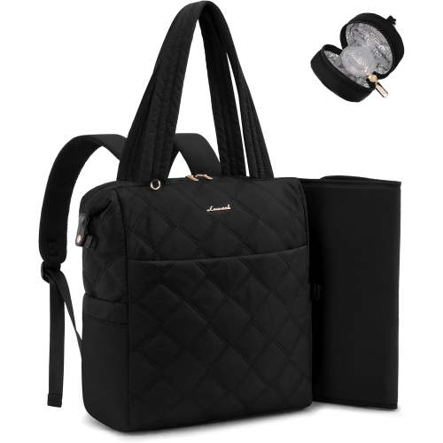 LOVEVOOK Diaper Bag Backpack,Diaper Bag Tote for Mom Dad with Changing Pad,Insulated Pockets, Convertible Lightweight Baby Backpack with Pacifier Case(Khaki)