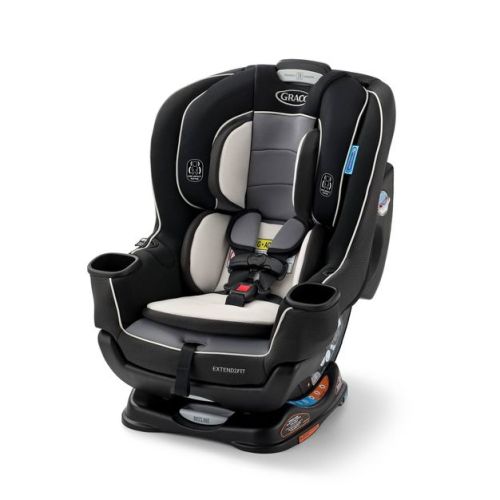 Graco Extend2Fit Convertible Car Seat - Gotham: LATCH Compatible, Machine Washable, Includes Cup Holder & Baby Seat Insert