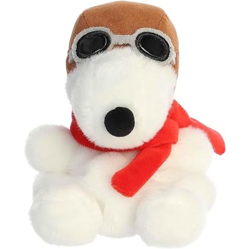 Aurora® Adorable Peanuts® Palm Pals™ Flying Ace Stuffed Animal - Officially Licensed Toys for All Snoopy Fans - Nostalgic Gift for Adults and Birthday Celebrations - White 5.5 Inches