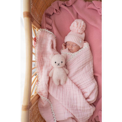 Gauze Lace Blanket | Baby Pink – Little and Fern