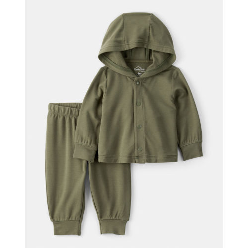 Baby Boy 2-Piece PurelySoft Long-Sleeve Tee & Pant Set - Green | Carter's- 9M