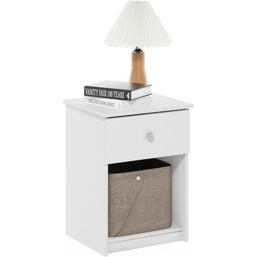 Furinno Tidur Nightstand, 1-Pack, White