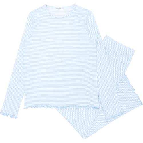 Women's Powder Blue Stripe Pima Pajamas Set - Minnow | Maisonette
