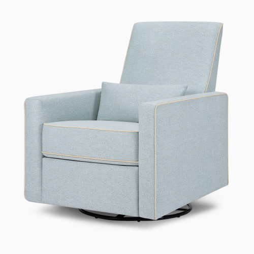 daVinci Piper Recliner - Heathered Blue With Cream Piping