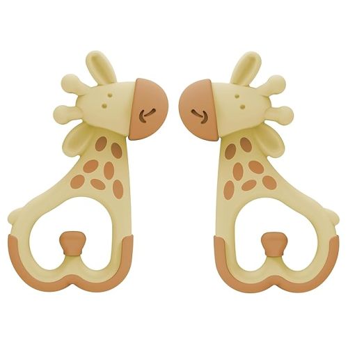 Dr. Brown's Ridgees Giraffe, Massaging Baby Teether, Designed by a Pediatric Dentist, BPA Free, 3m+ (Pack of 2)