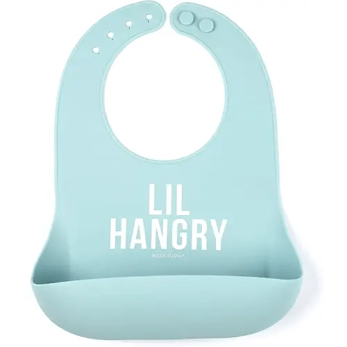 Bella Tunno Wonder Bib - Adjustable Silicone Baby Bibs for Girls & Boys, Durable and Waterproof BPA Free Silicone, Lil Hangry,One Size,WB224