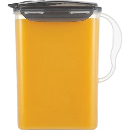 LocknLock Aqua Fridge Door Water Jug | Clear Pitcher | BPA Free Plastic Pitcher with Lid | 3 Quart Pitcher with Lid for Water, Juice, Tea & More Beverages, Gray
