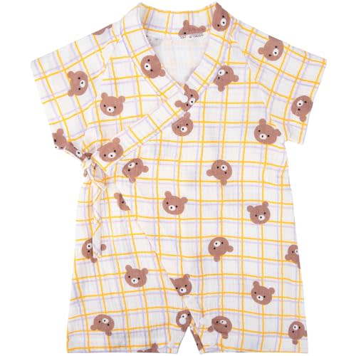PAUBOLI Baby Kimono Robe Newborn Cotton Yarn Bodysuit Romper Infant Japanese Pajamas 0-24 Months