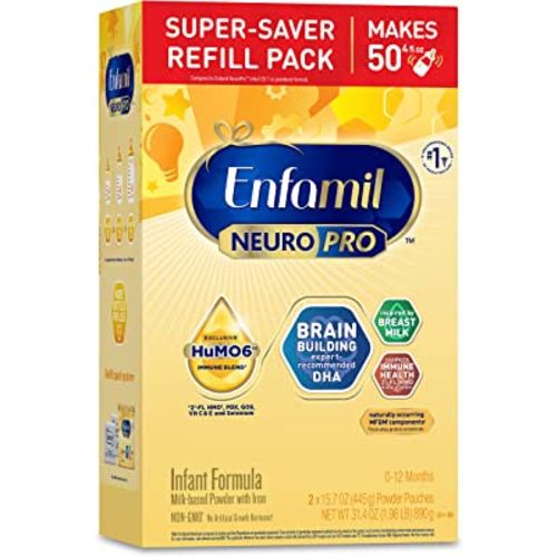 Enfamil NeuroPro Baby Formula, Infant Formula Nutrition, Triple Prebiotic Immune Blend, 2'FL HMO, & Expert-Recommended Omega-3 DHA, Perfect Choice for Baby Milk, Non-GMO, Refill Box, 31.4 Oz