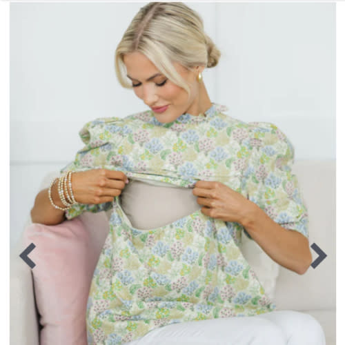 NURSING COLLECTION: Made For This Green Floral Blouse
