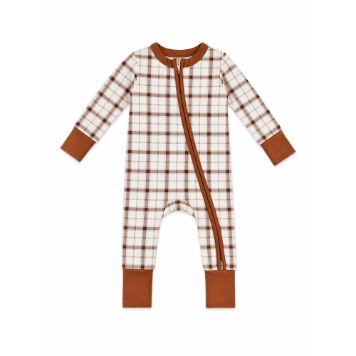 2-Way Zip Romper, Homestead Plaid