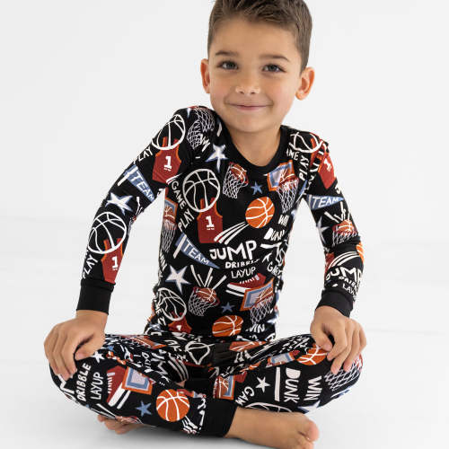 Black Slam Dunk Two-Piece Pajama Set – Little Sleepies