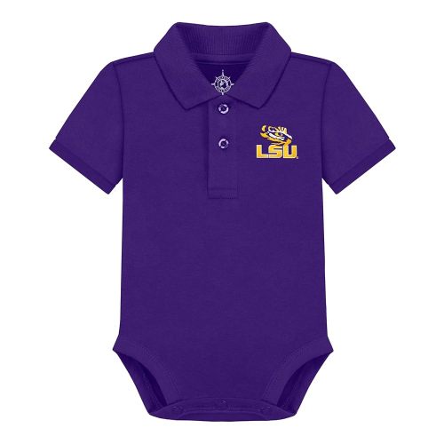 Creative Knitwear College Baby Polo Bodysuit Solid - Team Logo, Multiple Colors, for Boys & Girls (0-12 Months)