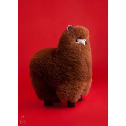 ALPACA FUR TOY | Natural Brownie & Caramel Handcrafted Alpaca Fur Stuffed Plush