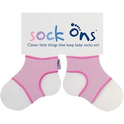 Sock Ons Keep Baby Infant Socks On, 6-12 Months (Baby Pink)