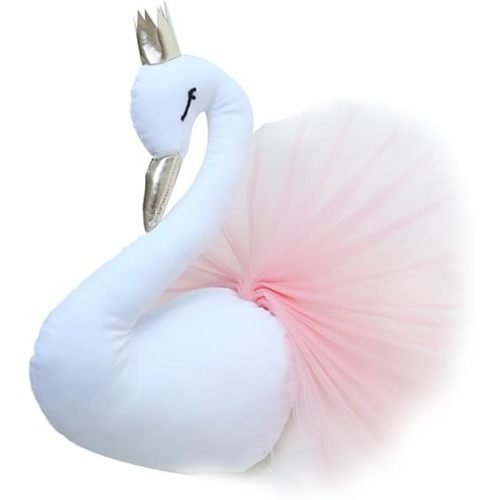 Exquisite Comfort Swan Plush Throw Pillow Photography Props Bedroom Wedding Decor, Pink, 40x30x20cm