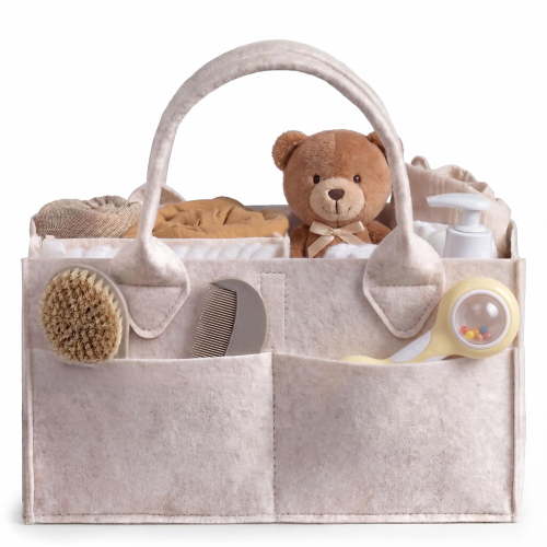 Kailwokk, Baby Diaper Caddy Organizer, 15x10x7 inches, Beige