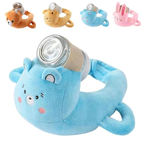 2027 New Bottle Holder Pillow Plush for Self Feeding, Hands Free Feeding Nursing Assistant, Ergonomic Support Cushion, Machine Washable (Blue)