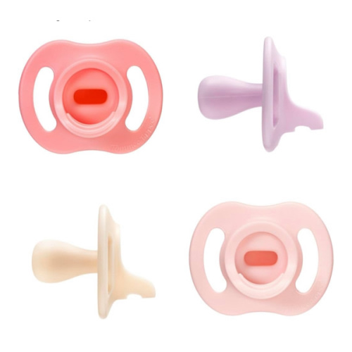 Tommee Tippee Ultra-Light StayPut Pacifier, One-Piece Silicone Design, 0-6m, 4 Pack