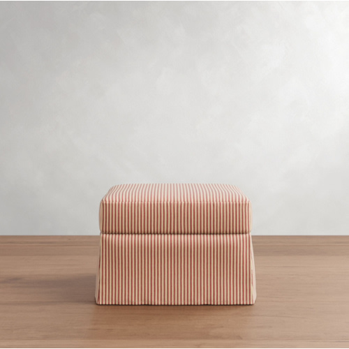 Buchanan Modern Square Arm Slipcovered Ottoman