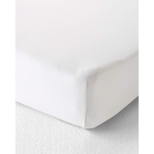 White - Baby Organic Cotton Standard Crib Sheet - Little Planet | Carter's