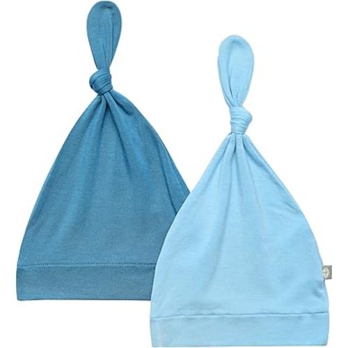KYTE BABY Bamboo Rayon Baby Beanie Hats Soft Knotted Caps - 2 Pack