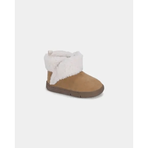 Baby Girl Every Step® First Walker Teddy Fleece Boots - Tan | Carter's