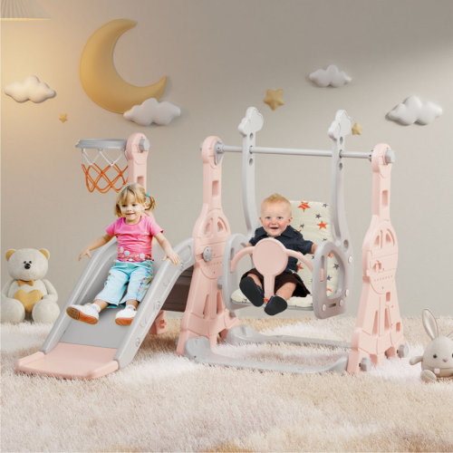 Suteck 4 in 1 Toddler Slide, Kids Slide with Climber and Swing Outdoor Indoor Slide Playset & Reviews | Wayfair