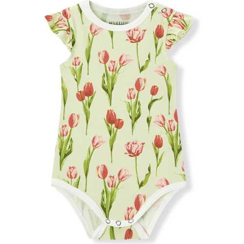 Tulip Luxe Stretch Ruffle One Piece - Milkbarn Kids Rompers | Maisonette