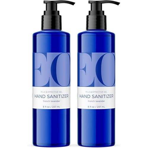 EO Hand Sanitizer, 8 Ounce (Pack of 2), French Lavender made with Sugarcane Alcohol with Essential Oils, 99% Effective Against Germs