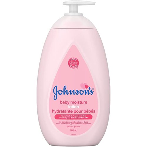 Johnson's Moisturizing Mild Pink Baby Lotion with Coconut Oil for Delicate Baby Skin, Paraben-, Phthalate- & Dye-Free, Hypoallergenic & Dermatologist-Tested, Baby Skin Care 800ml