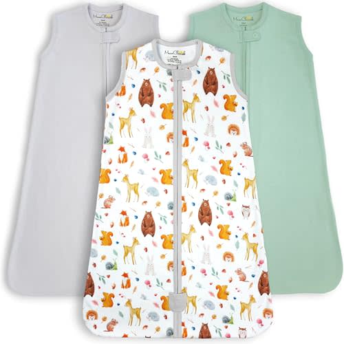 Mama Cheetah Baby Sleep Sack 0.5 TOG, Organic Cotton Baby Wearable Blanket with Two-Way Zipper, Swaddle Transition Baby Sleeping Bag for Newborn Infant Toddler Boy Girl, 6-12 Months