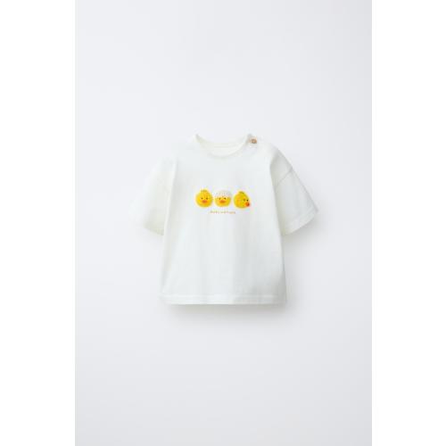 RUFFLY EMBROIDERED CHICK T-SHIRT - Ecru | ZARA United States