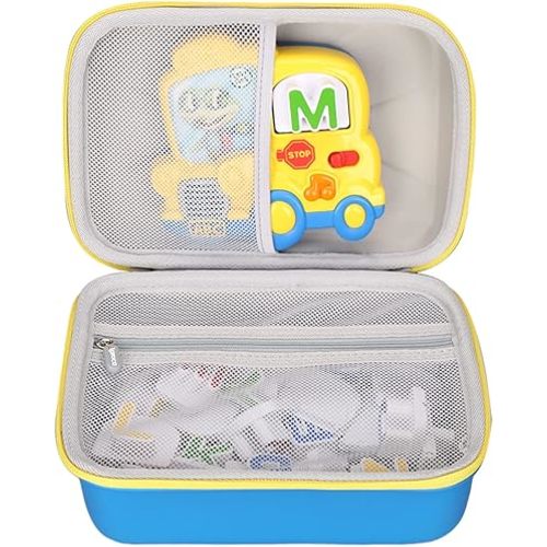 Aproca Hard Storage Travel Case for Leapfrog Fridge Phonics Magnetic Letter Set (Blue-Yellow Zipper) (Case Only)