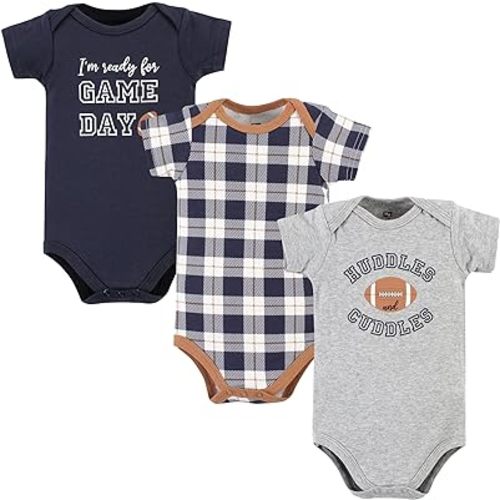 Hudson Baby Cotton Short Sleeve Bodysuits, 3 Pack Shirt