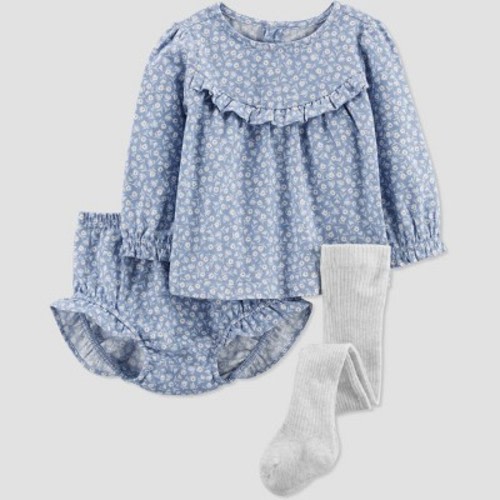 Carter's Just One You®️ Baby Girls' Floral & Bottom Set - Blue, Size: Newborn