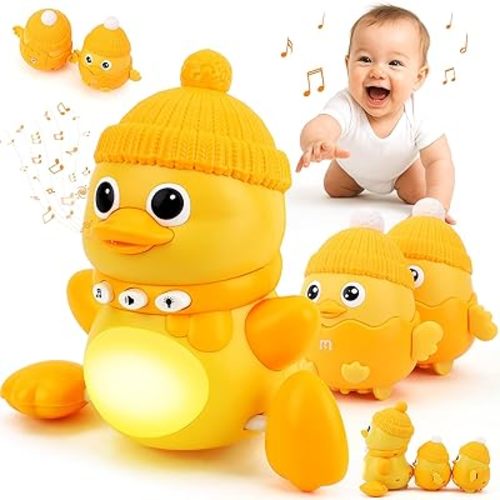 TOY Life Baby Toys 6-12 Months Musical Dancing Duck Toy Set with Mama & Baby Ducklings, Interactive Moving Crawling Toys, Duck Family Baby Tummy Time Toys Christmas Birthday Gift for 1 Year Old