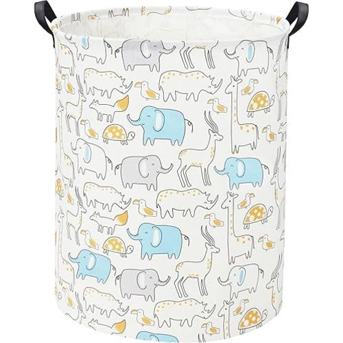 Animal Baby Laundry Basket Baby Hamper Kids Toy Storage Bin for Boys Room Decor Baby Nursery Hamper Gift Baskets for Bedroom Bathroom(Animal)