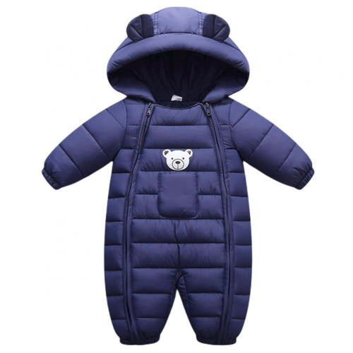 Maxcozy Newborn Baby Boy Girl Winter Warm Ear Hooded Thick Down Jumpsuit Romper Coat