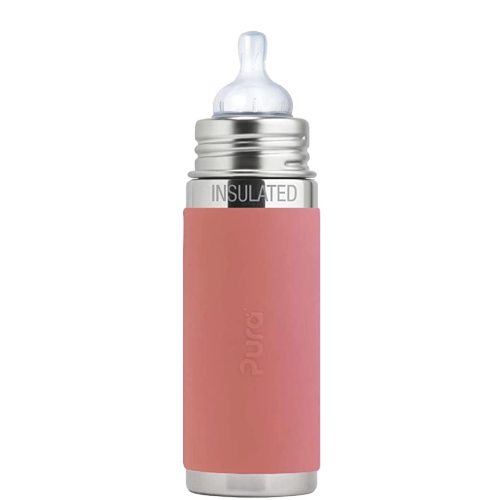Pura Kiki 7oz Stainless Steel Insulated Infant Bottle – Includes Silicone Medium-Flow Nipple & Sleeve – Anti-Colic, Plastic-Free, MadeSafe Certified