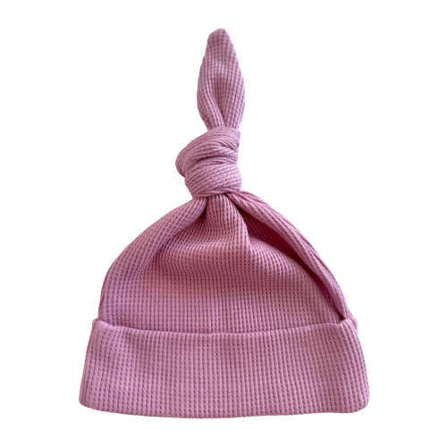 Organic Waffle Knot Beanie, Lavender
