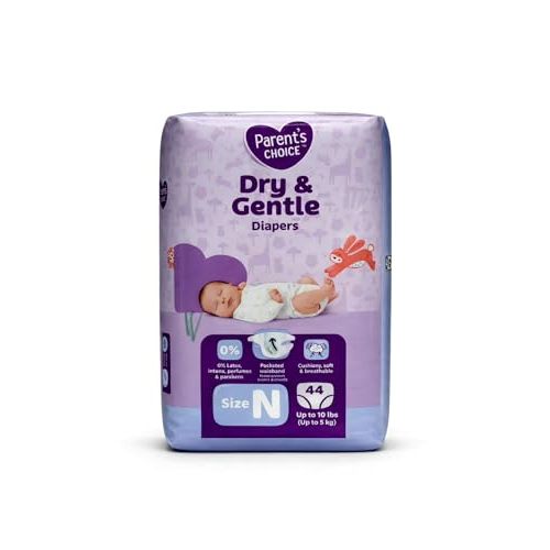 Parent's Choise Dry & Gentle Diapers Size Nborn -Pack of 1- -44 Count-