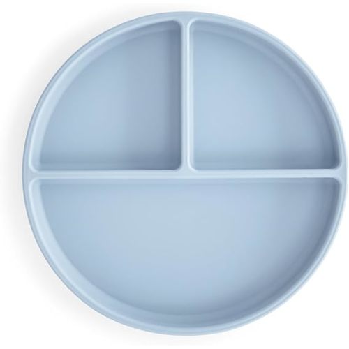 mushie Silicone Suction Plate | BPA-Free Non-Slip Design (Powder Blue)