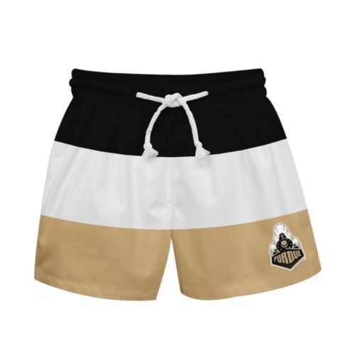 Vive La Fete Purdue Boilermakers Baby BLACK Stripe Swim Trunks - 16167420