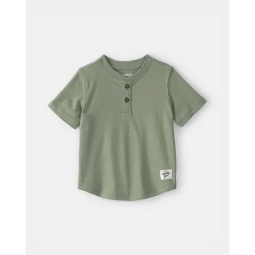 Baby Boy Short-Sleeve Henley T-Shirt - Olive - OshKosh B'gosh | Carter's
