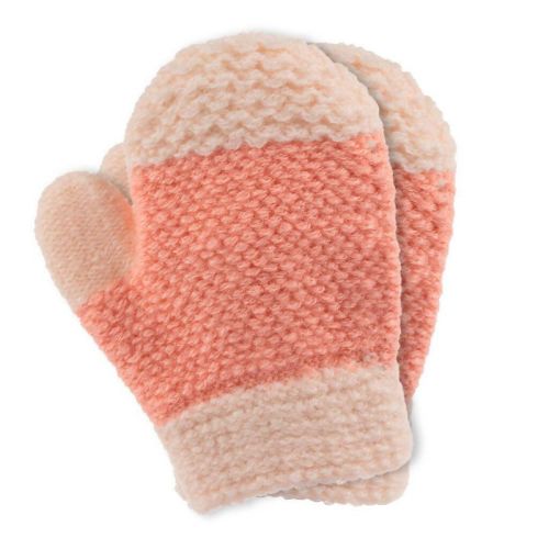 Wear Sierra Soft Knit Mittens for Babies & Toddlers - Warm, Colorful Mittens for Boys or Girls Peach 0-3 Years